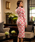 Floral Print Mock Neck Bodycon Dress